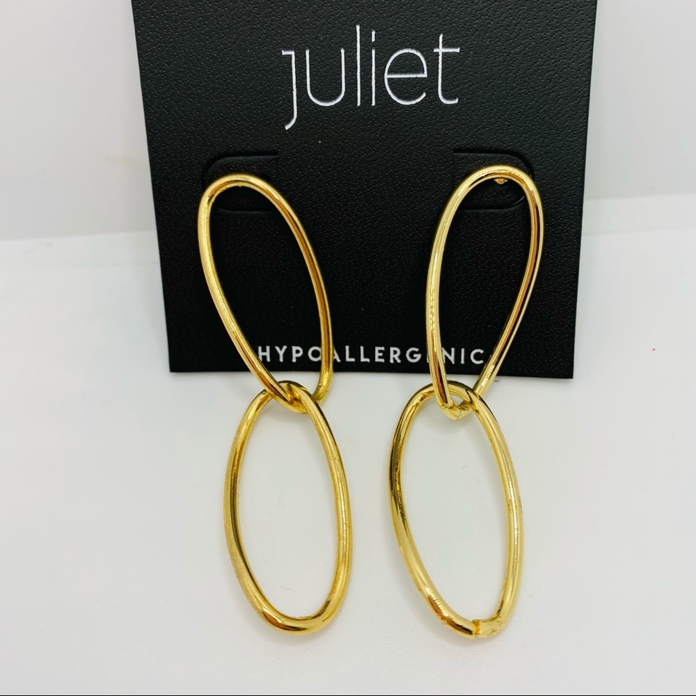 Earrings Golden Loops Pierced. - Picture 1 of 7